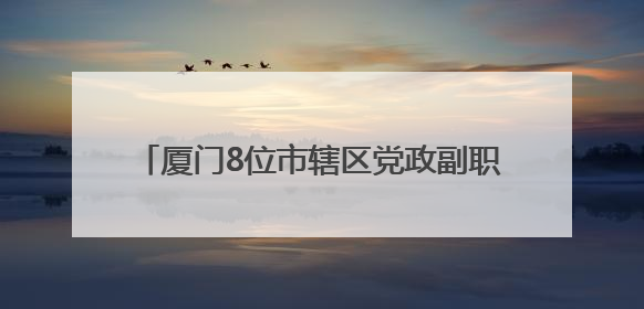 厦门8位市辖区党政副职履新，2位区委副书记