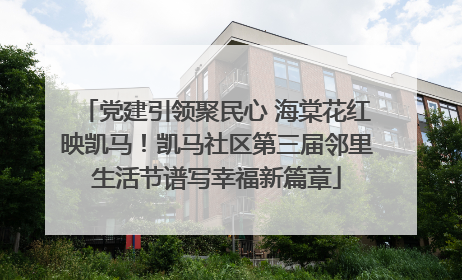 党建引领聚民心 海棠花红映凯马！凯马社区第三届邻里生活节谱写幸福新篇章