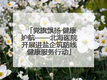 党旗飘扬·健康护航——北海医院开展进盐企筑防线健康服务行动