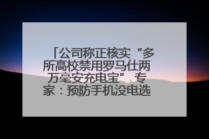 公司称正核实“多所高校禁用罗马仕两万毫安充电宝” 专家：预防手机没电选中等体积产品即可