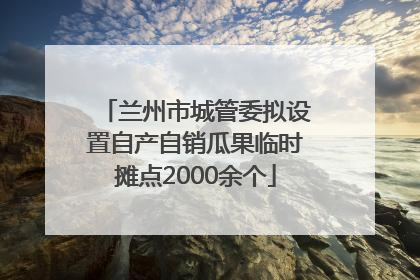 兰州市城管委拟设置自产自销瓜果临时摊点2000余个