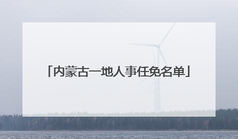 内蒙古一地人事任免名单