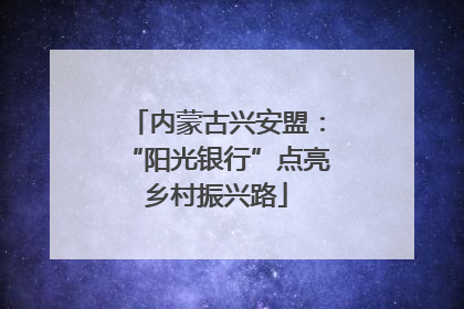 内蒙古兴安盟：“阳光银行”点亮乡村振兴路