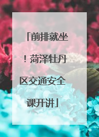 前排就坐！菏泽牡丹区交通安全课开讲