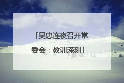 吴忠连夜召开常委会：教训深刻