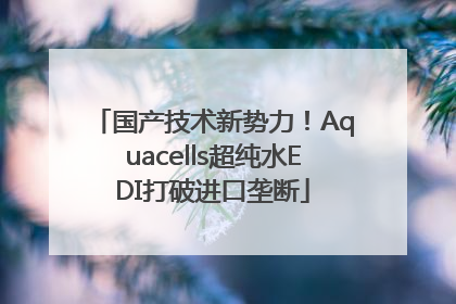 国产技术新势力！Aquacells超纯水EDI打破进口垄断