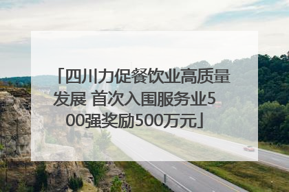 四川力促餐饮业高质量发展 首次入围服务业500强奖励500万元
