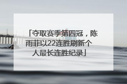 夺取赛季第四冠，陈雨菲以22连胜刷新个人最长连胜纪录