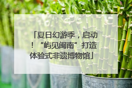 夏日幻游季，启动！“屿见闽南”打造体验式非遗博物馆