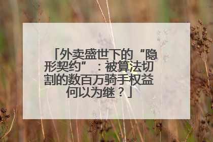 外卖盛世下的“隐形契约”：被算法切割的数百万骑手权益何以为继？