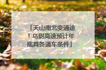 天山南北变通途！乌尉高速预计年底具备通车条件