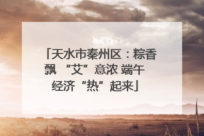 天水市秦州区：粽香飘 “艾”意浓 端午经济“热”起来