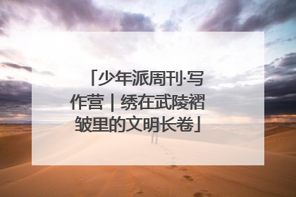 少年派周刊·写作营｜绣在武陵褶皱里的文明长卷