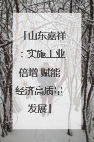 山东嘉祥：实施工业倍增 赋能经济高质量发展