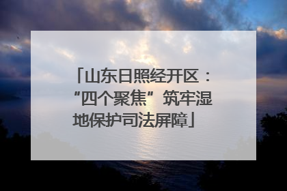 山东日照经开区：“四个聚焦”筑牢湿地保护司法屏障