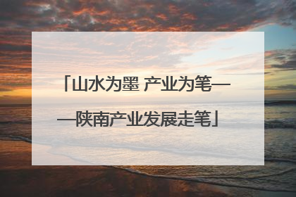 山水为墨 产业为笔——陕南产业发展走笔