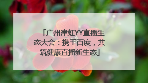 广州津虹YY直播生态大会：携手百度，共筑健康直播新生态