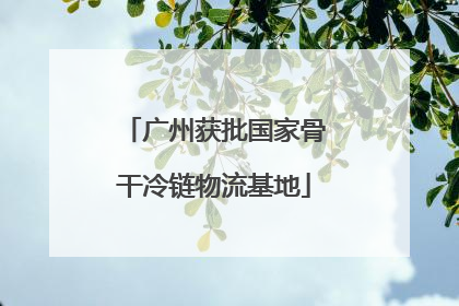 广州获批国家骨干冷链物流基地