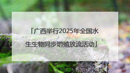 广西举行2025年全国水生生物同步增殖放流活动