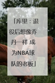 库里：退役后想像乔丹一样 成为NBA球队的老板