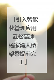引入智能化管理应用 武松高速杨家湾大桥架梁提前完工