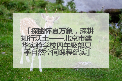 探幽怀夏万象，深耕知行沃土——北京市建华实验学校四年级部夏季自然空间课程纪实