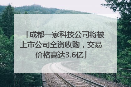成都一家科技公司将被上市公司全资收购，交易价格高达3.6亿