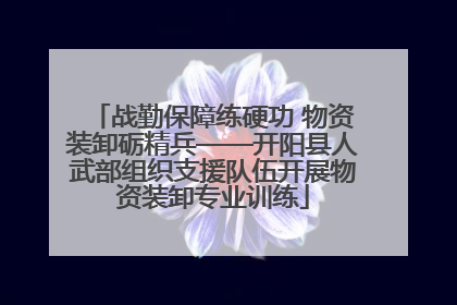 战勤保障练硬功 物资装卸砺精兵——开阳县人武部组织支援队伍开展物资装卸专业训练