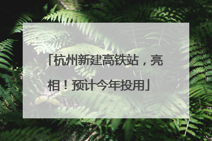 杭州新建高铁站，亮相！预计今年投用