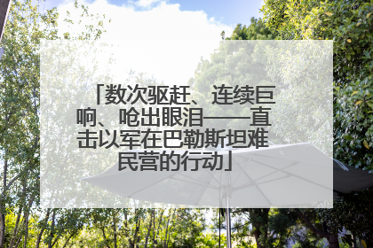 数次驱赶、连续巨响、呛出眼泪——直击以军在巴勒斯坦难民营的行动