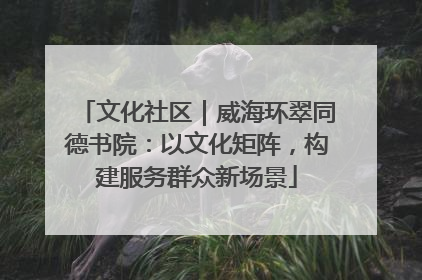 文化社区｜威海环翠同德书院：以文化矩阵，构建服务群众新场景