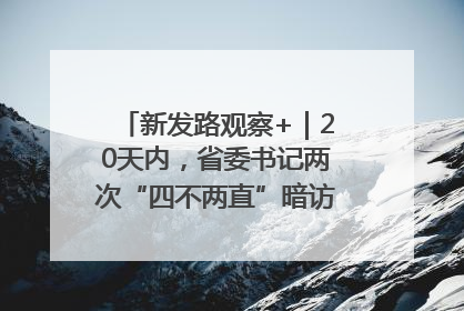 新发路观察+｜20天内，省委书记两次“四不两直”暗访，有何深意？