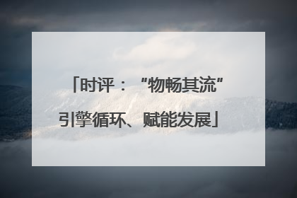 时评：“物畅其流”引擎循环、赋能发展