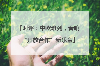 时评：中欧班列，奏响“开放合作”新乐章