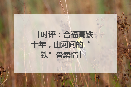 时评：合福高铁十年，山河间的“铁”骨柔情