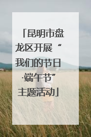 昆明市盘龙区开展“我们的节日·端午节”主题活动
