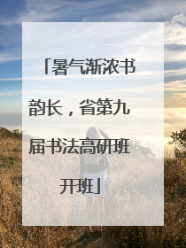 暑气渐浓书韵长，省第九届书法高研班开班