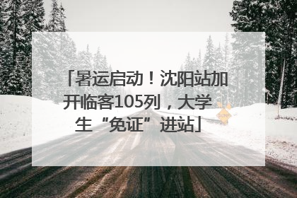 暑运启动！沈阳站加开临客105列，大学生“免证”进站