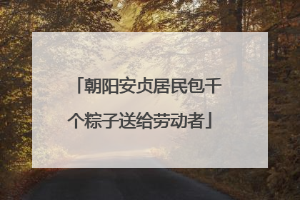 朝阳安贞居民包千个粽子送给劳动者