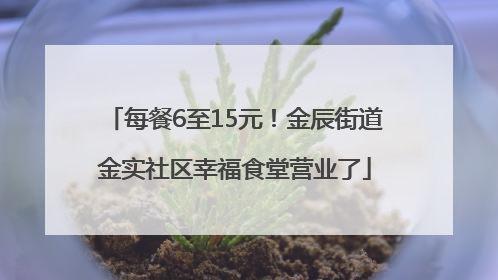 每餐6至15元！金辰街道金实社区幸福食堂营业了