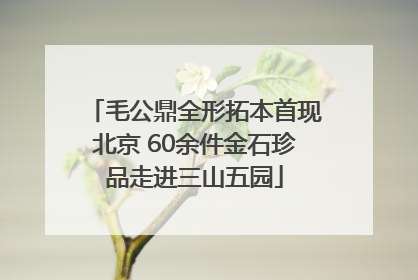 毛公鼎全形拓本首现北京 60余件金石珍品走进三山五园