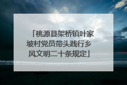 桃源县架桥镇叶家坡村党员带头践行乡风文明二十条规定