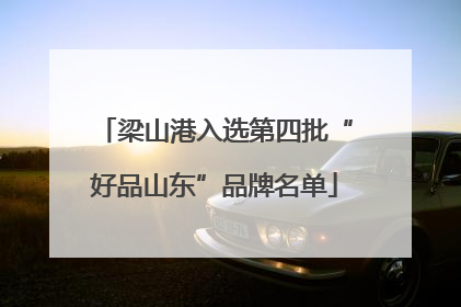 梁山港入选第四批“好品山东”品牌名单