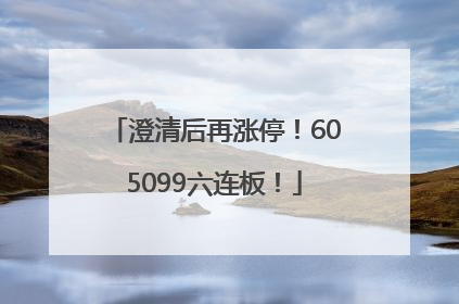 澄清后再涨停！605099六连板！