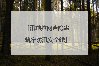 汛前拉网查隐患 筑牢防汛安全线