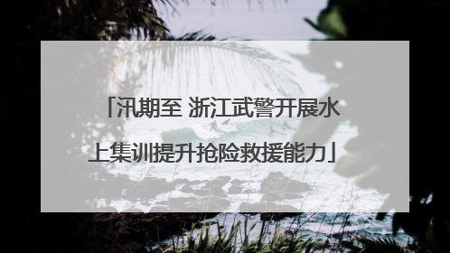 汛期至 浙江武警开展水上集训提升抢险救援能力
