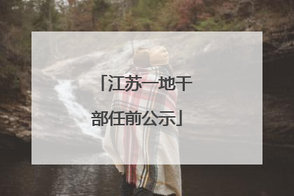 江苏一地干部任前公示