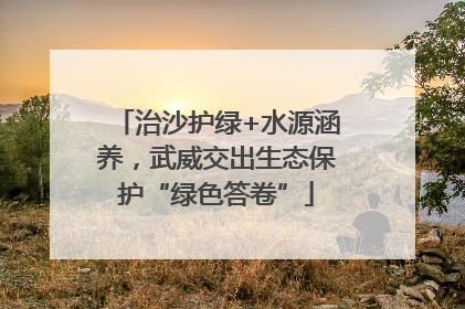 治沙护绿+水源涵养，武威交出生态保护“绿色答卷”