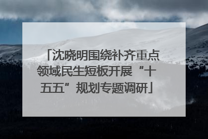 沈晓明围绕补齐重点领域民生短板开展“十五五”规划专题调研