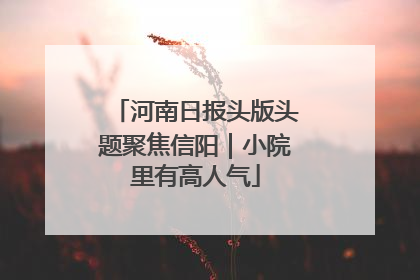 河南日报头版头题聚焦信阳｜小院里有高人气